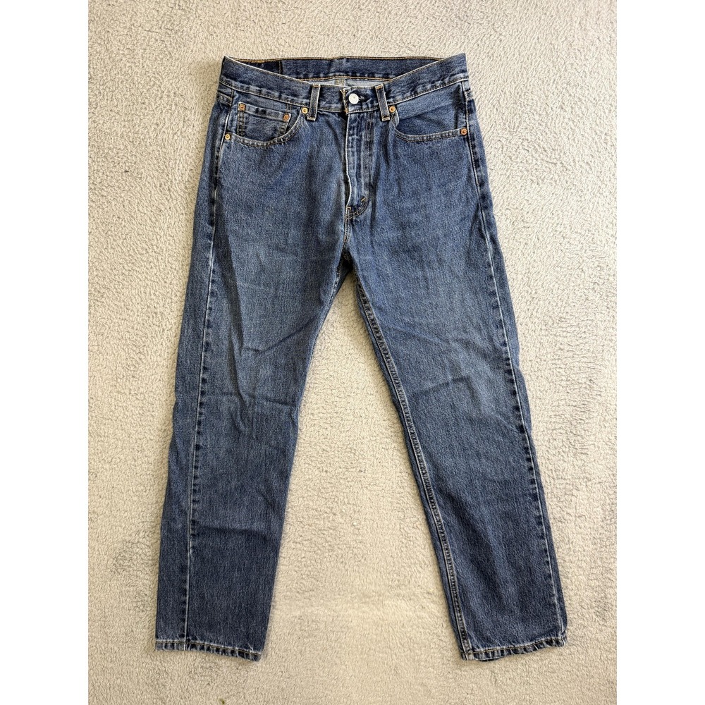 Levi's 505 Jeans Mens 32x30 Blue Denim Straight Leg‎ Zip Fly Red Tab Regular Fit